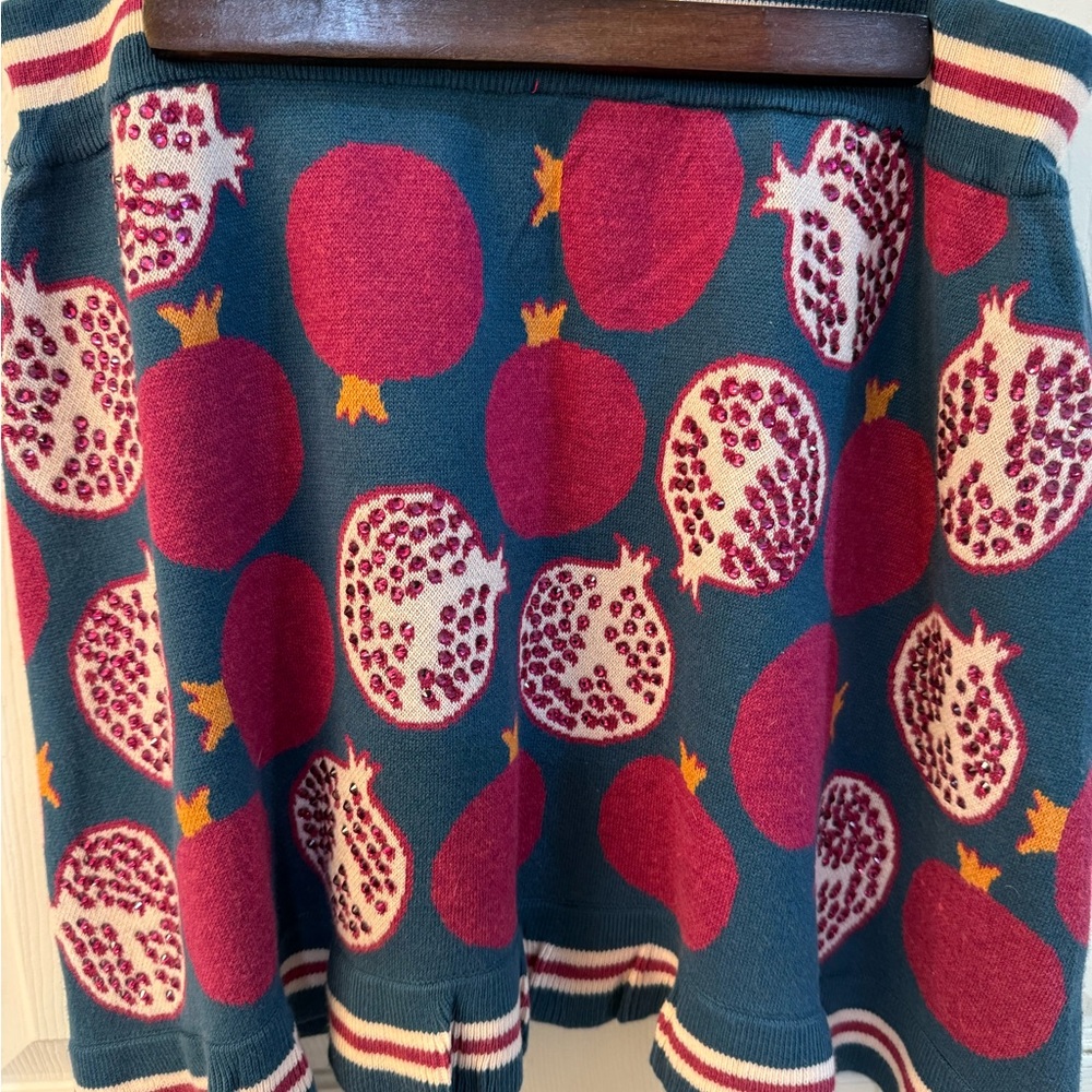 QUEEN OF SPARKLES Teal and Pink Pomegranate Skirt